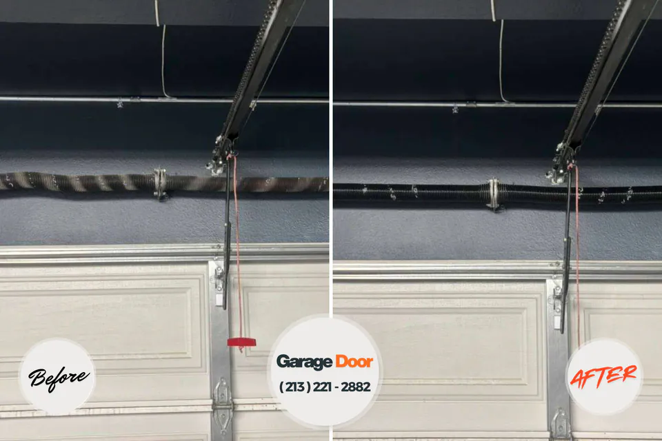 Before and after: garage door repair Moroni, UT
